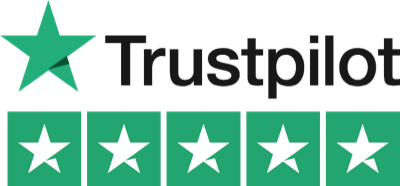 JBD: Zu sehen ist das Trustpilot Logo. Fünf Sterne in der Farbe grün und steht für die Bewertung von JBD.